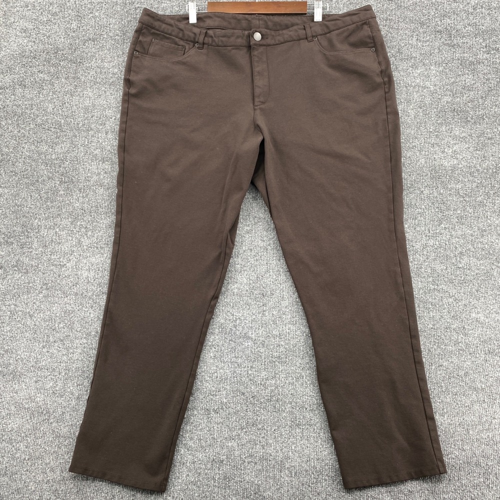 CJ Banks Signature Slimming Pant Women 22W Brown Straight Leg Office Casual Work